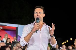 Ο Στέφανος Κασσελάκης σε ομιλία