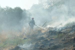 Καπνοί κατά τη διάρκεια πυρκαγιάς η οποία εκδηλώθηκε λίγο πριν τις έξι το απόγευμα στην περιοχή μεταξύ Κορώνη Μαγαρά και Μασταμπά, στο Ηράκλειο τη Δευτέρα 24 Ιουνίου 2024. Άμεσα στο σημείο έφτασαν με επτά οχήματα της Πυροσβεστικής Υπηρεσίας συνολικά 22 πυροσβέστες και δύο πεζοπόρα τμήματα, με την επιχείρηση εξαρχής να είναι μεγάλη, καθώς το σημείο που εκδηλώθηκε η φωτιά και καίγονται ξερόχορτα, είναι μέσα σε κατοικημένη περιοχή. Άμεσα ενημερώθηκε και το Ανακριτικό Τμήμα της Π.Υ που θα ερευνήσει τα αίτια εκδ