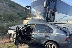 Τροχαίο με ΚΤΕΛ και ΙΧ στη Λαμία