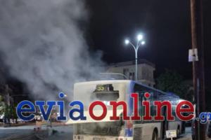 Φωτιά σε λεωφορείο του ΚΤΕΛ στην Χαλκίδα