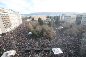 Συγκέντρωση για τα Τέμπη στο Σύνταγμα