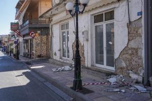 Σπίτια που υπέστησαν ζημιές από τον σεισμό στο Αρκαλοχώρι