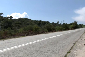 Το σημείο που σημειώθηκε το τροχαίο στην Χαλκιδική