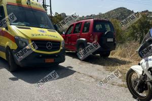 Ασθενοφόρο του ΕΚΑΒ και μηχανή της αστυνομίας