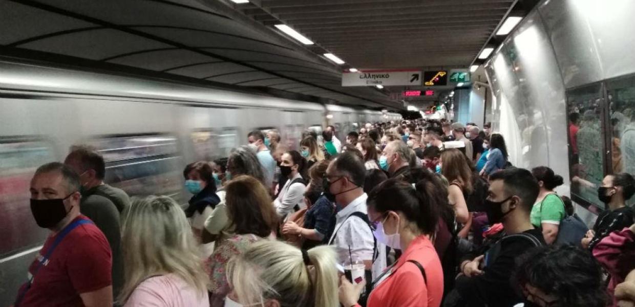μετρό συνωστισμός