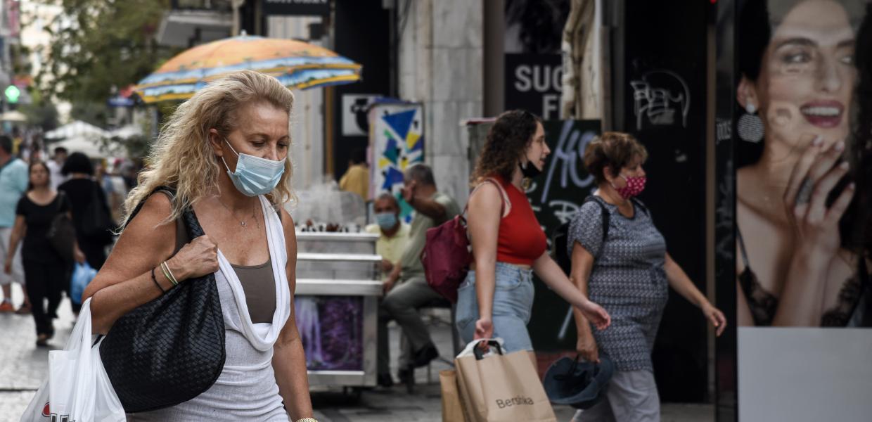 Αθήνα στιγμιότυπο κορωνοϊός μάσκες