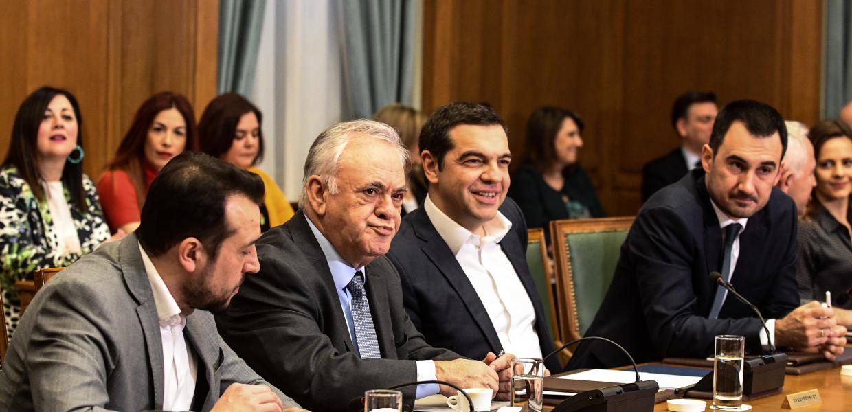 Τσίπρας, Παππάς, Δραγασάκης και Χαρίτσης σε υπουργικό συμβούλιο επί ΣΥΡΙΖΑ