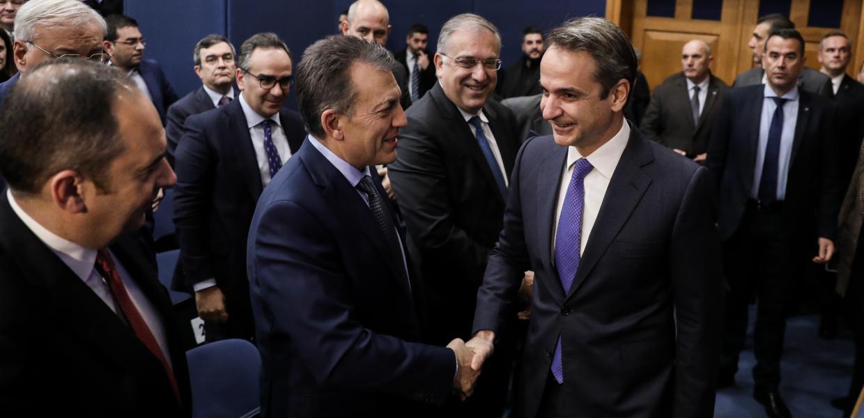 Ο Κυριάκος Μητσοτάκης, ο Γιάννης Βρούτσης και ο Γιάννης Πλακιωτάκης
