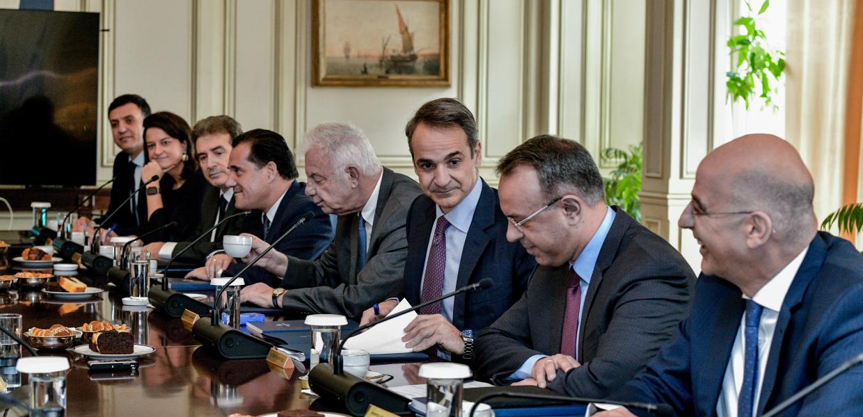 Ο Κυριάκος Μητσοτάκης στο υπουργικό συμβούλιο