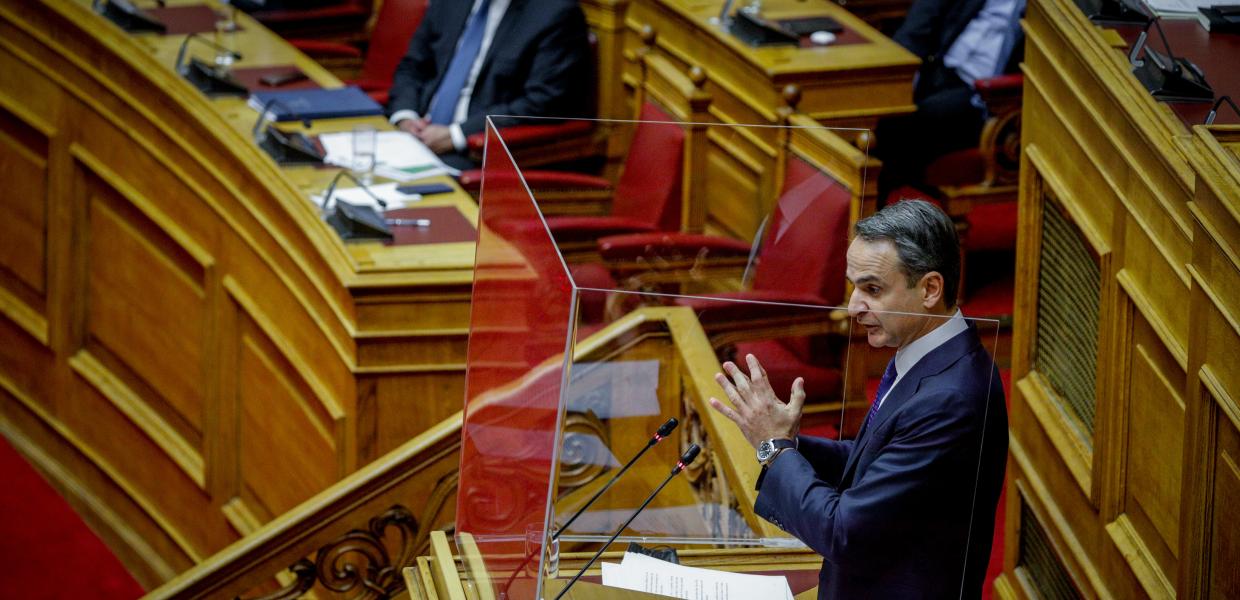 Ο Κυριάκος Μητσοτάκης στη Βουλή