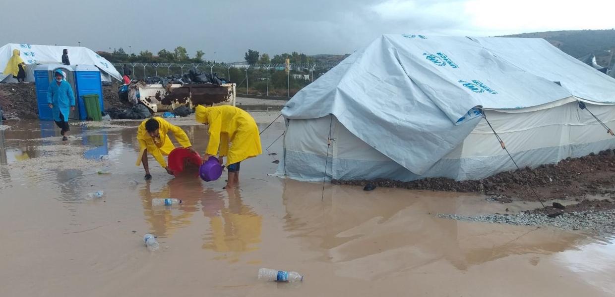 Πλημμύρα σε προσφυγικό καταυλισμό