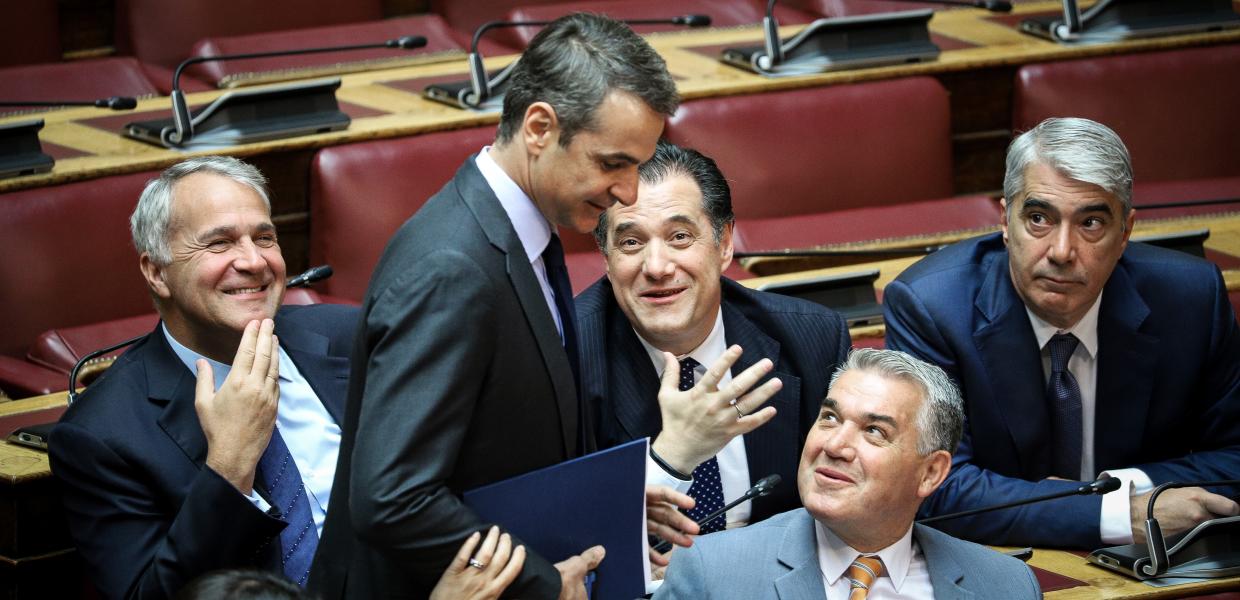 Κυριάκος Μητσοτάκης, Μάκης Βορίδης και Άδωνις Γεωργιάδης