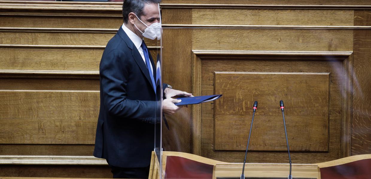 Ο Κυριάκος Μητσοτάκης στη Βουλή