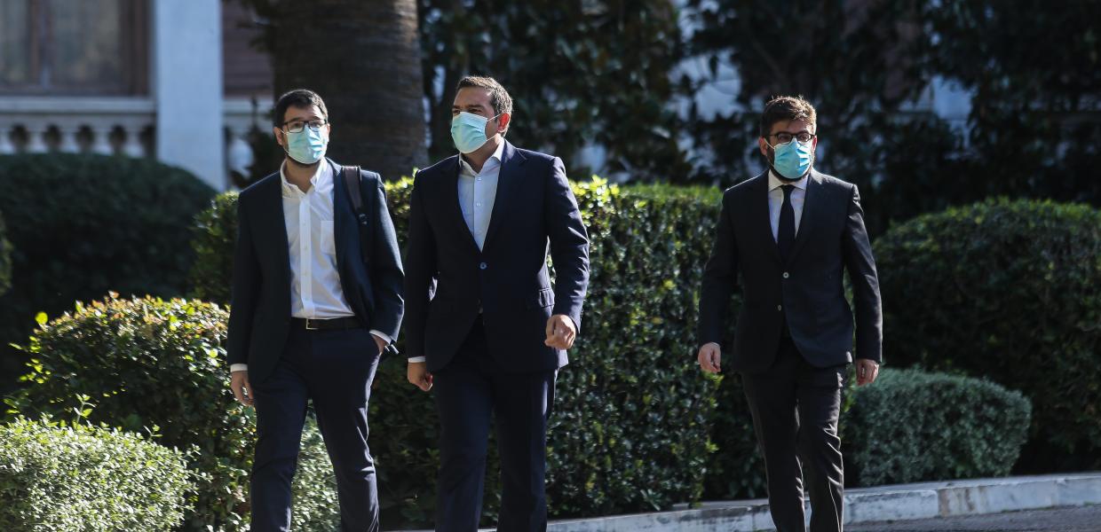 Αλέξης Τσίπρας, Νάσος Ηλιόπουλος και Μιχάλης Καλογήρου