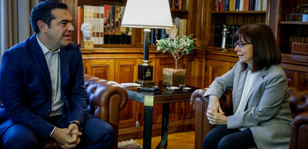Ο Αλέξης Τσίπρας και η Κατερίνα Σακελλαροπούλου