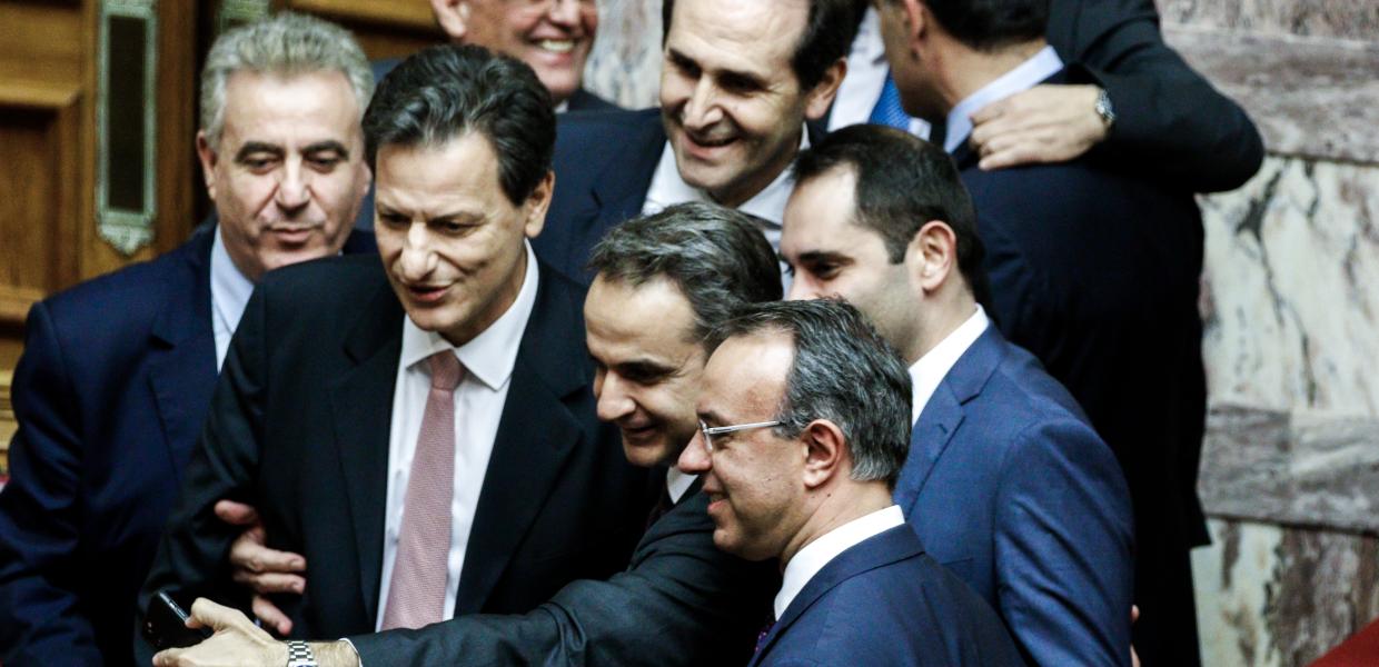 Κυριάκος Μητσοτάκης, Χρήστος Σταϊκούρας και Θεόδωρος Σκυλακάκης