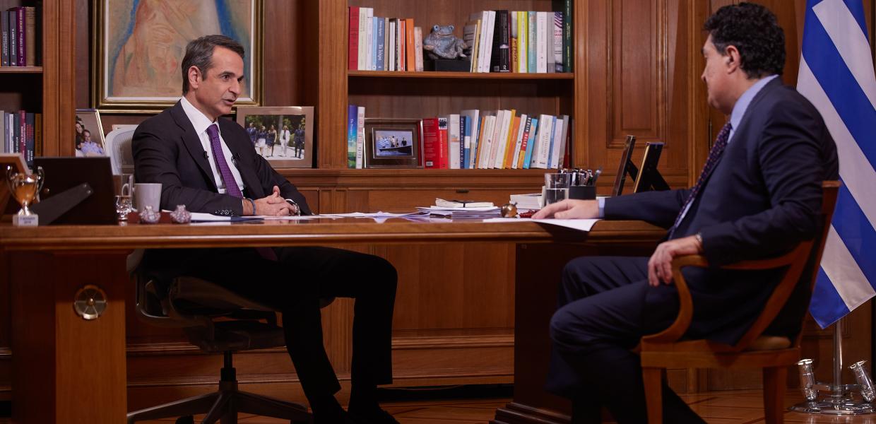 Ο Κυριάκος Μητσοτάκης με τον Αλέξη Παπαχελά