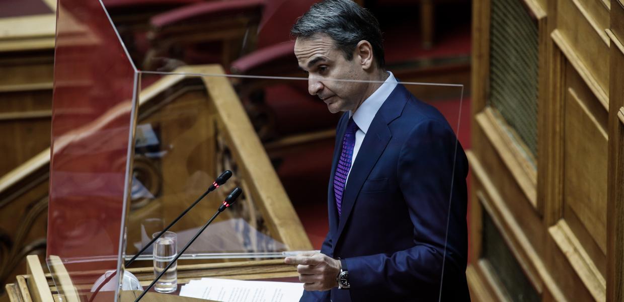 Ο Κυριάκος Μητσοτάκης στη Βουλή