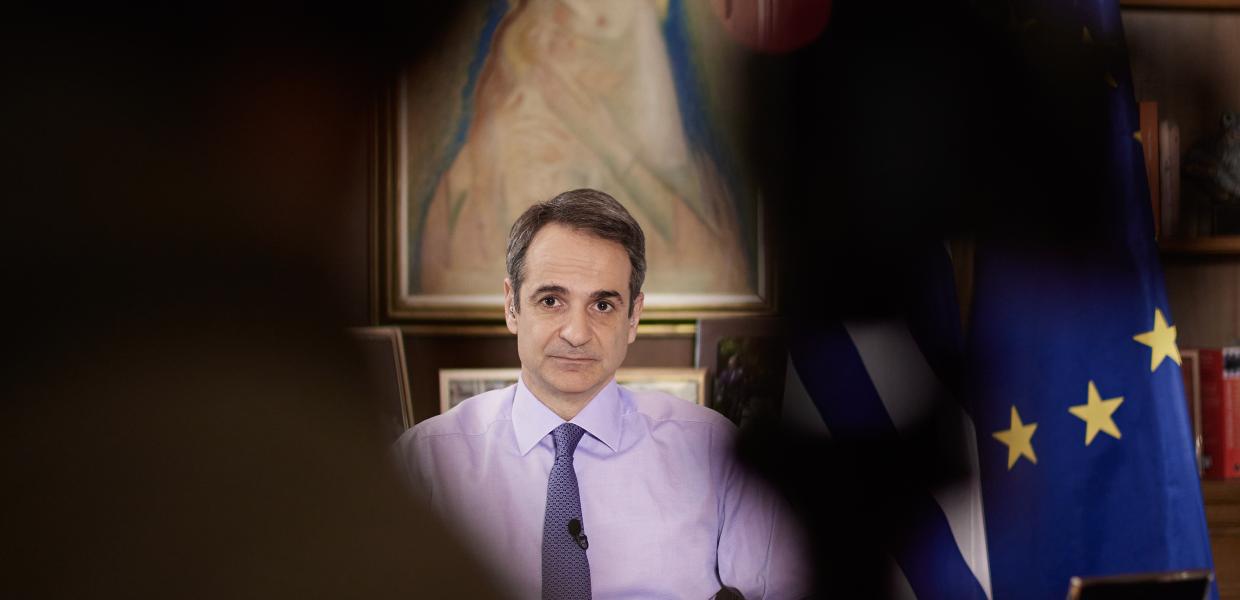 Ο Κυριάκος Μητσοτάκης στο Μαξίμου