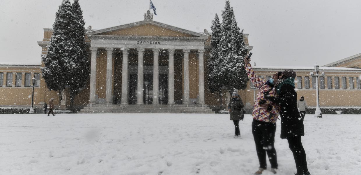 χιόνι Αθήνα Ζάππειο