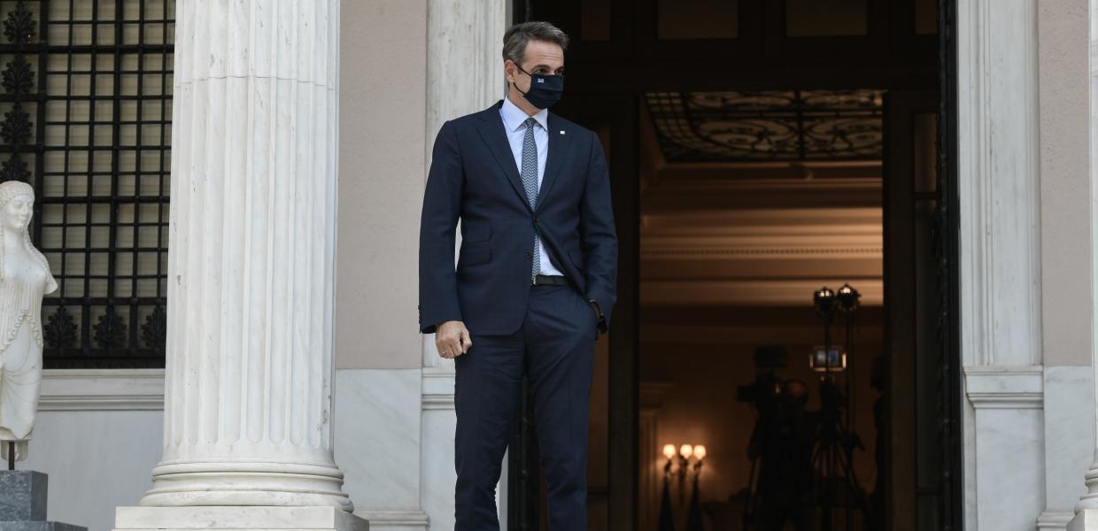 Ο Κυριάκος Μητσοτάκης στο Μαξίμου