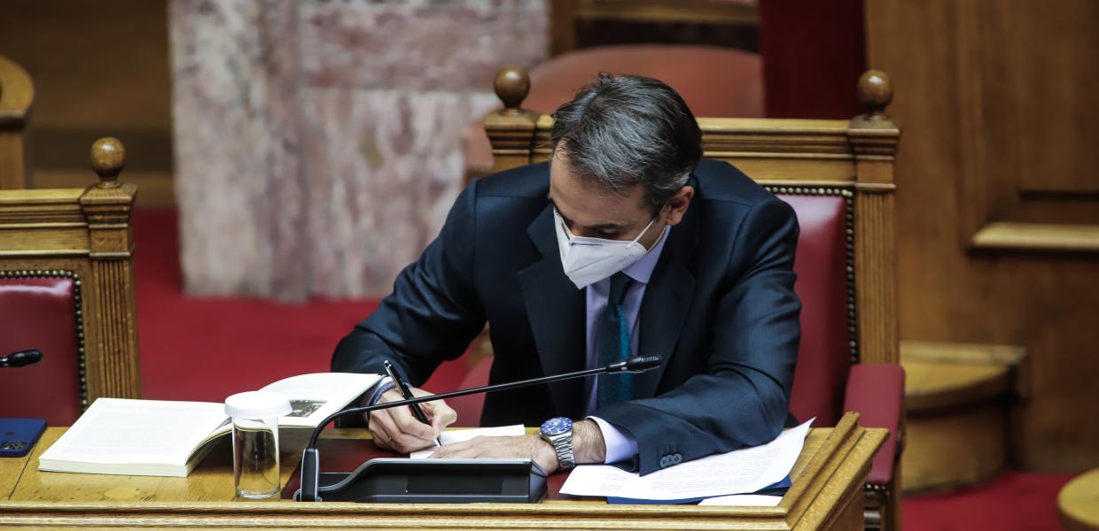 Ο Κυριάκος Μητσοτάκης στη Βουλή