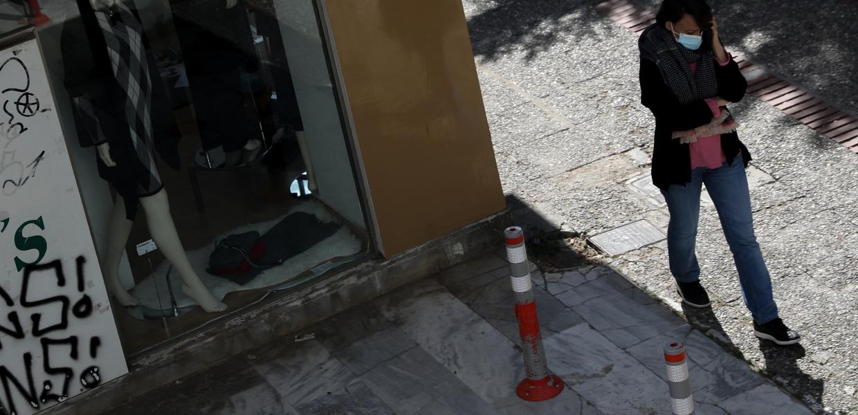 Κατάστημα στην Αθήνα εν μέσω lockdown