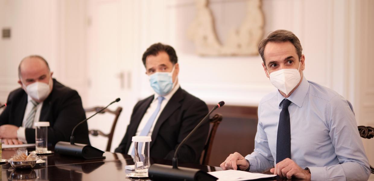 Κυριάκος Μητσοτάκης και Άδωνις Γεωργιάδης στο Μέγαρο Μαξίμου