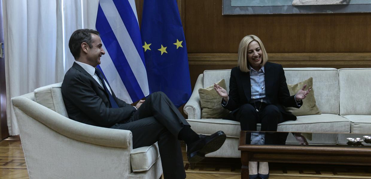 Κυριάκος Μητσοτάκης και Φώφη Γεννηματά στο Μέγαρο Μαξίμου
