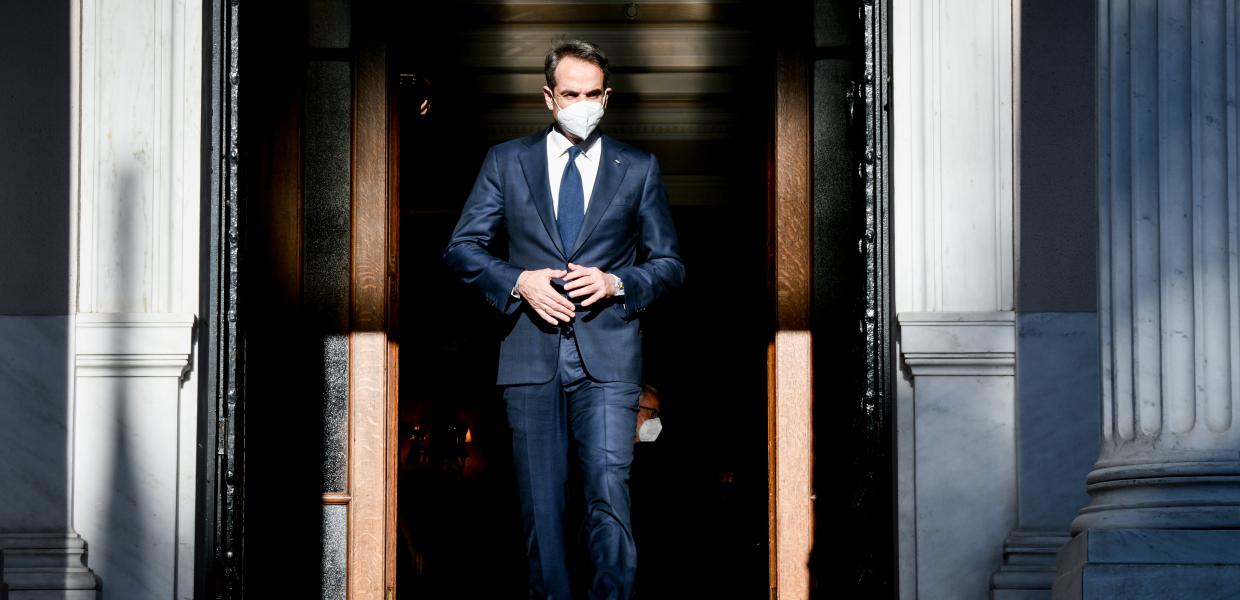 Ο Κυριάκος Μητσοτάκης στο Μέγαρο Μαξίμου