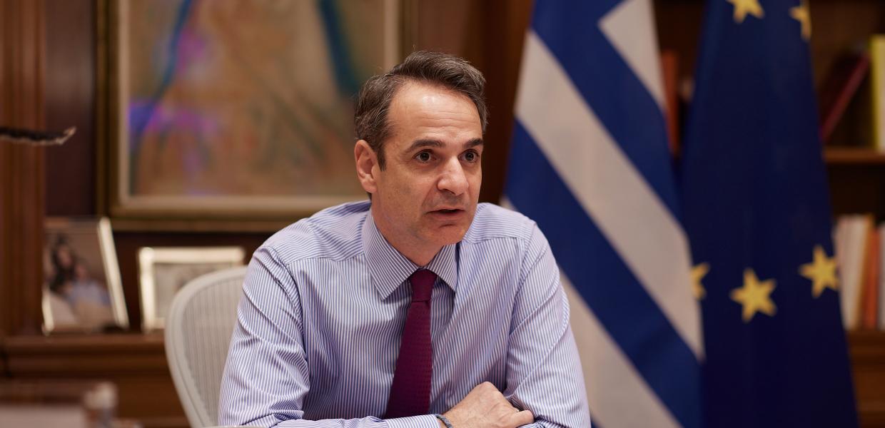 Ο Κυριάκος Μητσοτάκης στο Μέγαρο Μαξίμου