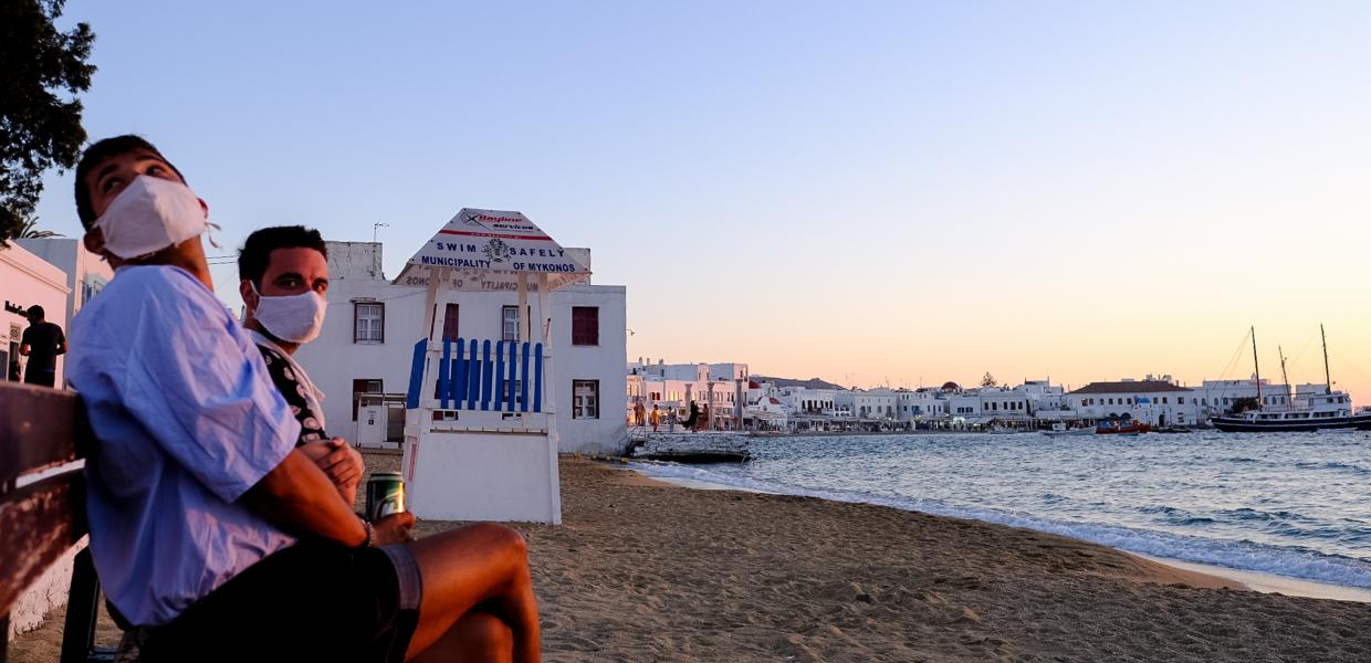 Νησί κορωνοϊός θάλασσα