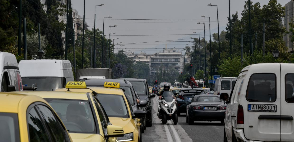 Μποτιλιάρισμα στο κέντρο της Αθήνας