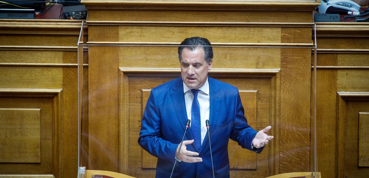Ο Άδωνις Γεωργιάδης μιλά στη Βουλή