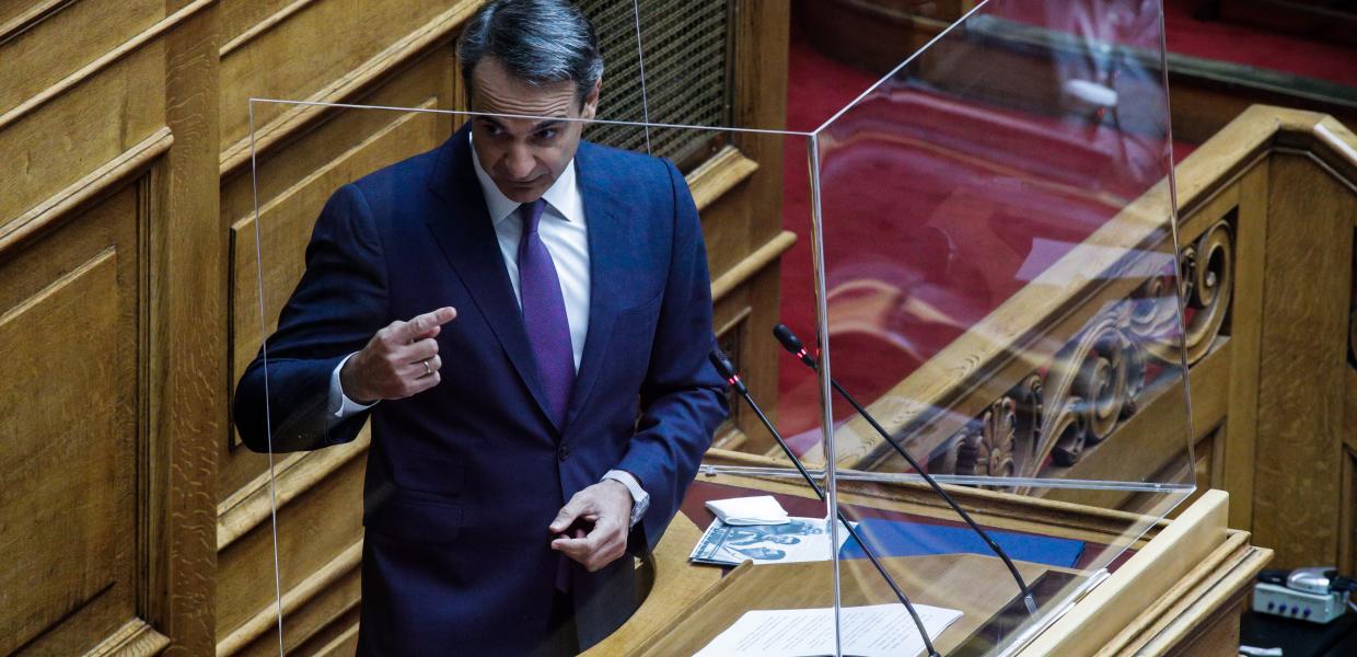 Ο Κυριάκος Μητσοτάκης στη Βουλή