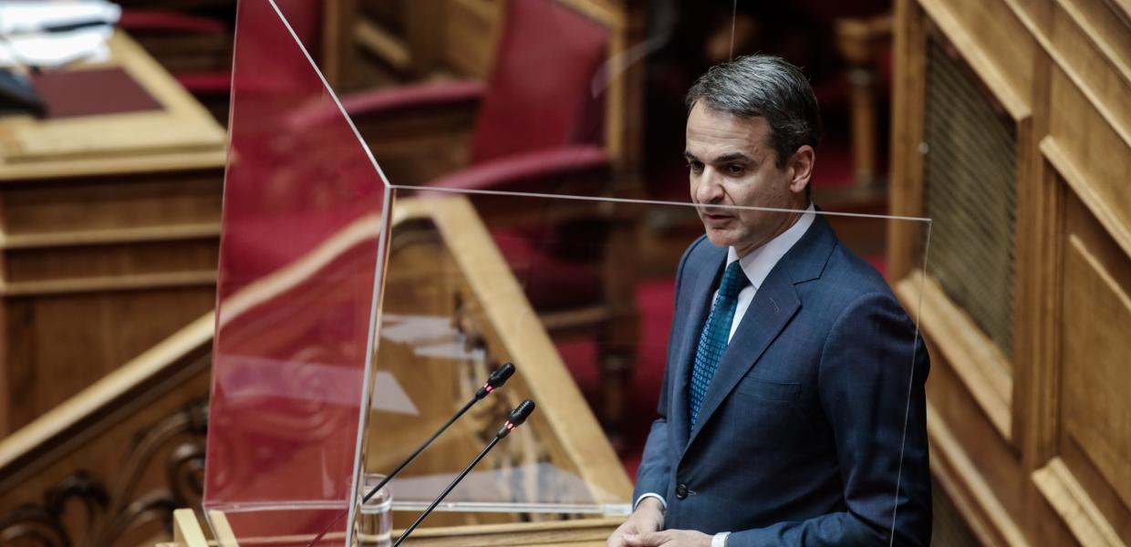 Ο Κυριάκος Μητσοτάκης στη Βουλή