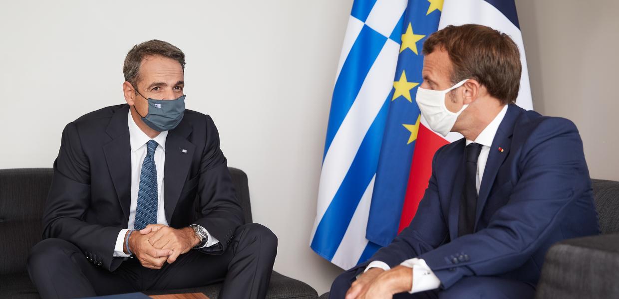 Κυριάκος Μητσοτάκης και Εμανουέλ Μακρόν