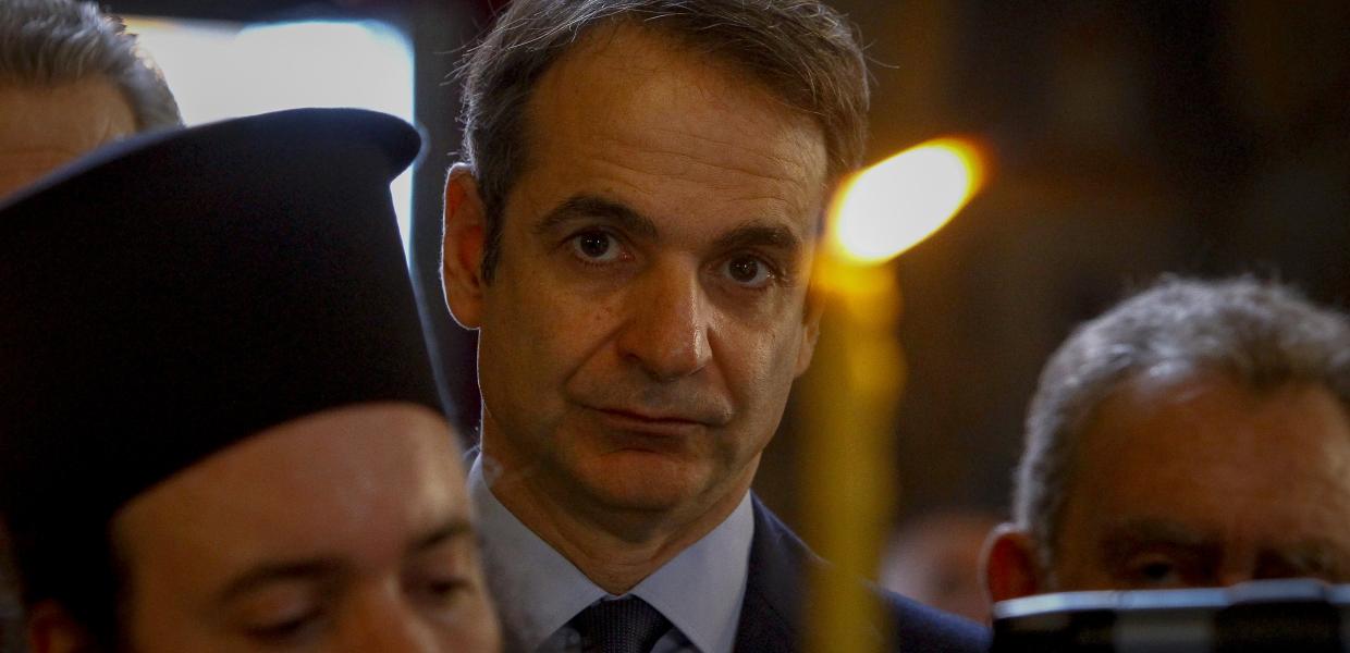 Ο Κυριάκος Μητσοτάκης στην εκκλησία