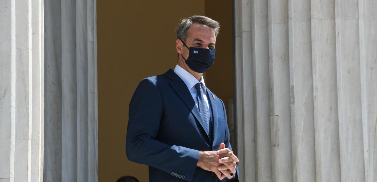 Ο Κυριάκος Μητσοτάκης στο Μέγαρο Μαξίμου