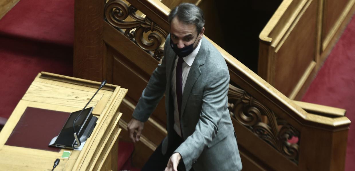 Ο Κυριάκος Μητσοτάκης στη Βουλή