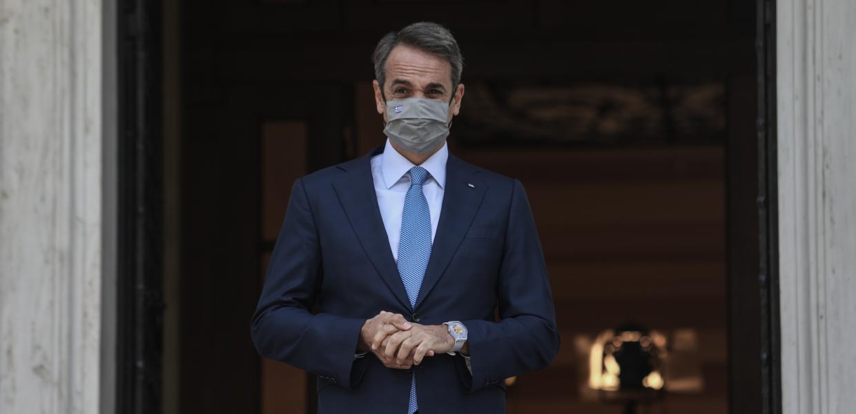 Ο Κυριάκος Μητσοτάκης στο Μέγαρο Μαξίμου
