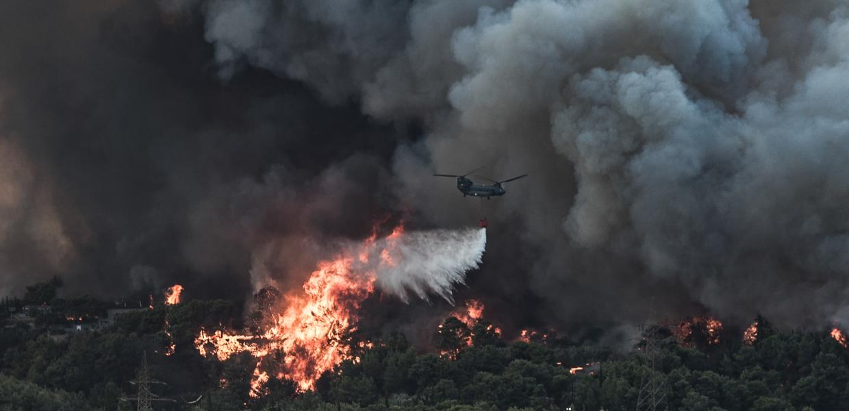 Πυρκαγιά στην Άνω Βαρυμπόμπη του δήμου Αχαρνών, 3 Αυγούστου 2021.