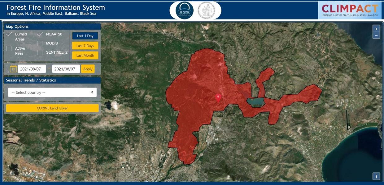 Αστεροσκοπείο καμένες εκτάσεις