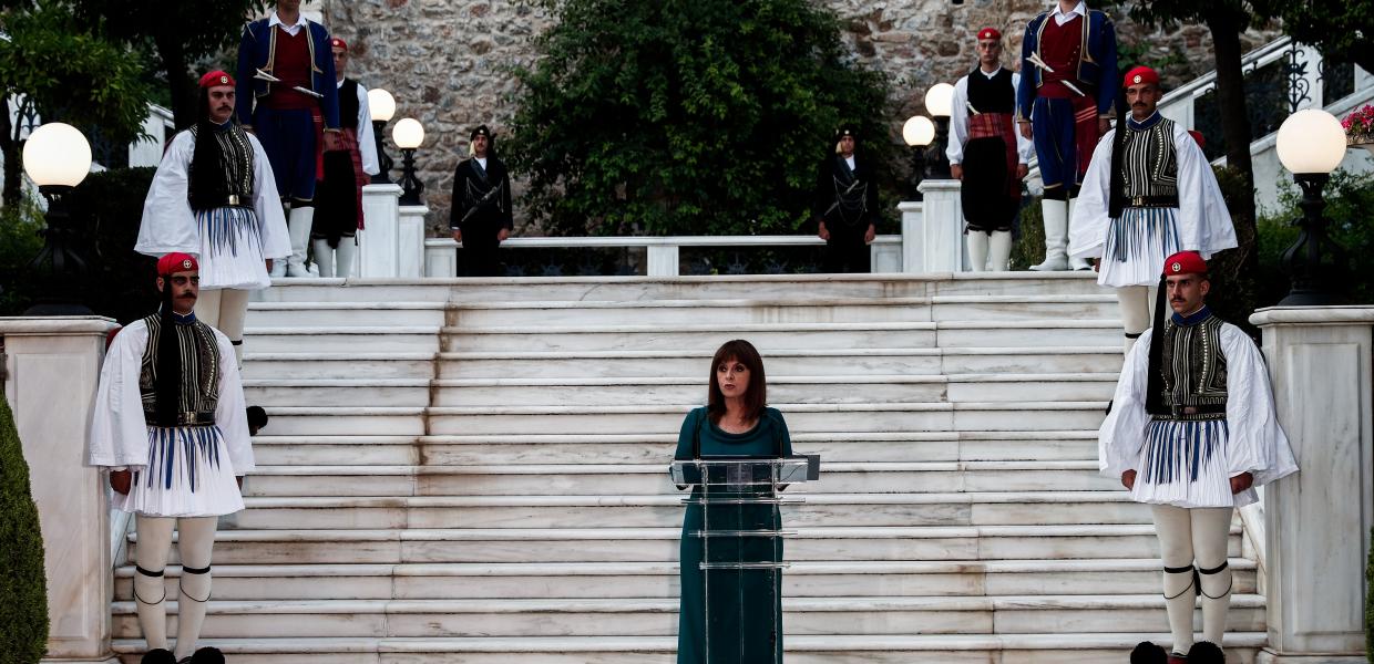Η Κατερίνα Σακελλαροπούλου στο Προεδρικό Μέγαρο