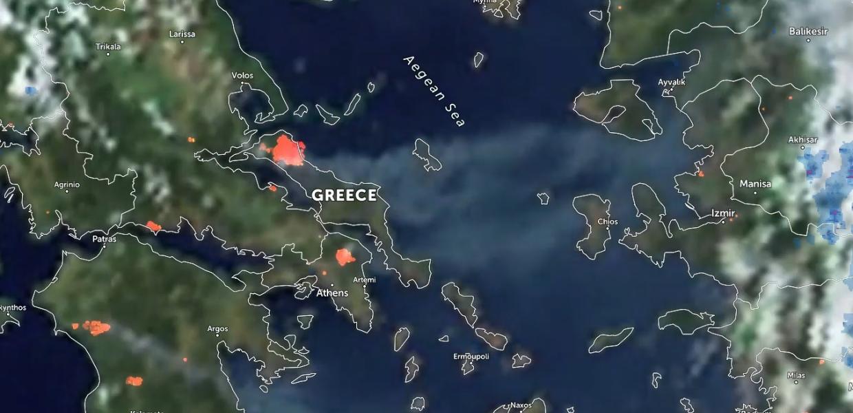 Χάρτης με πυρκαγιές