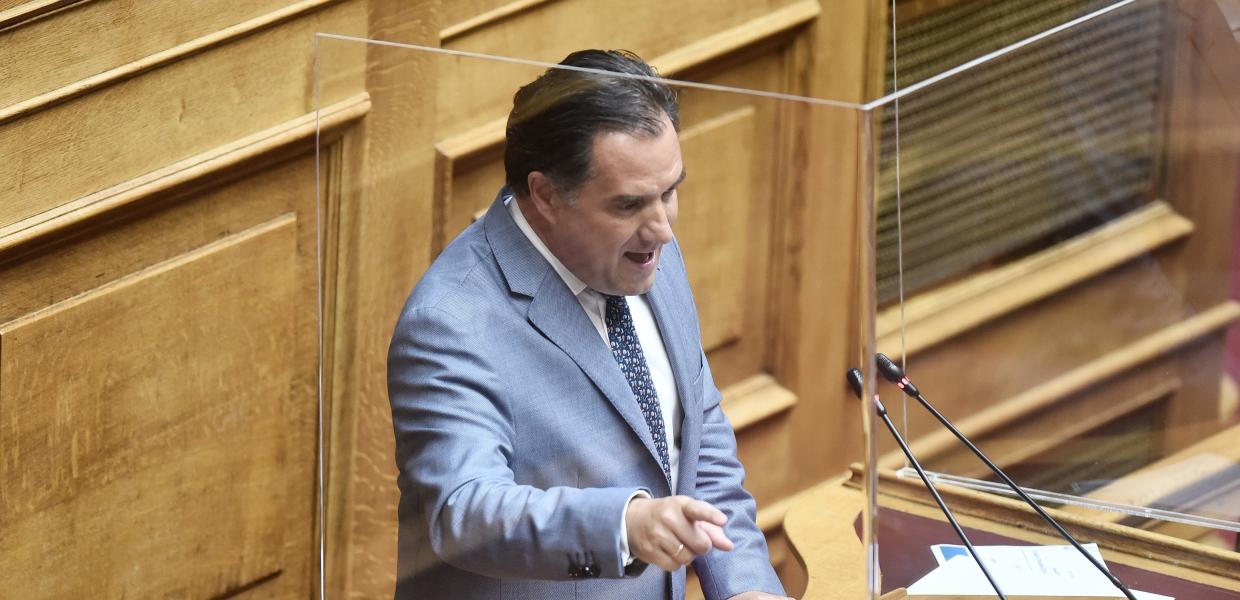 Ο υπουργός Ανάπτυξης Άδωνις Γεωργιάδης στη Βουλή