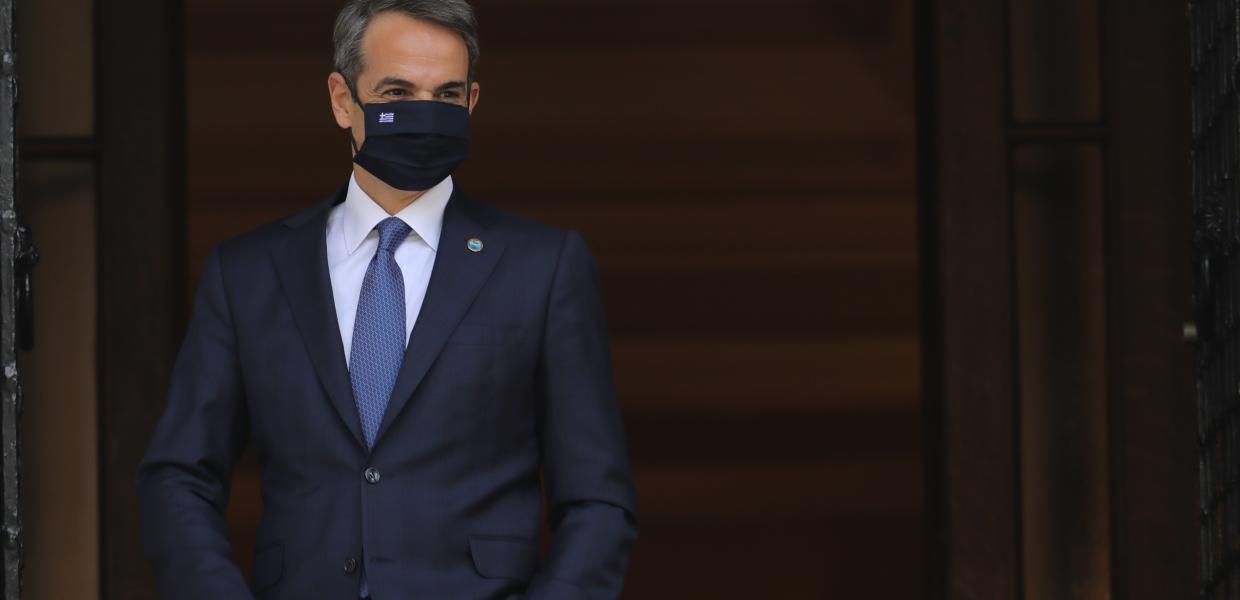 Ο Κυριάκος Μητσοτάκης στο Μέγαρο Μαξίμου στις 17 Σεπτεμβρίου 2021