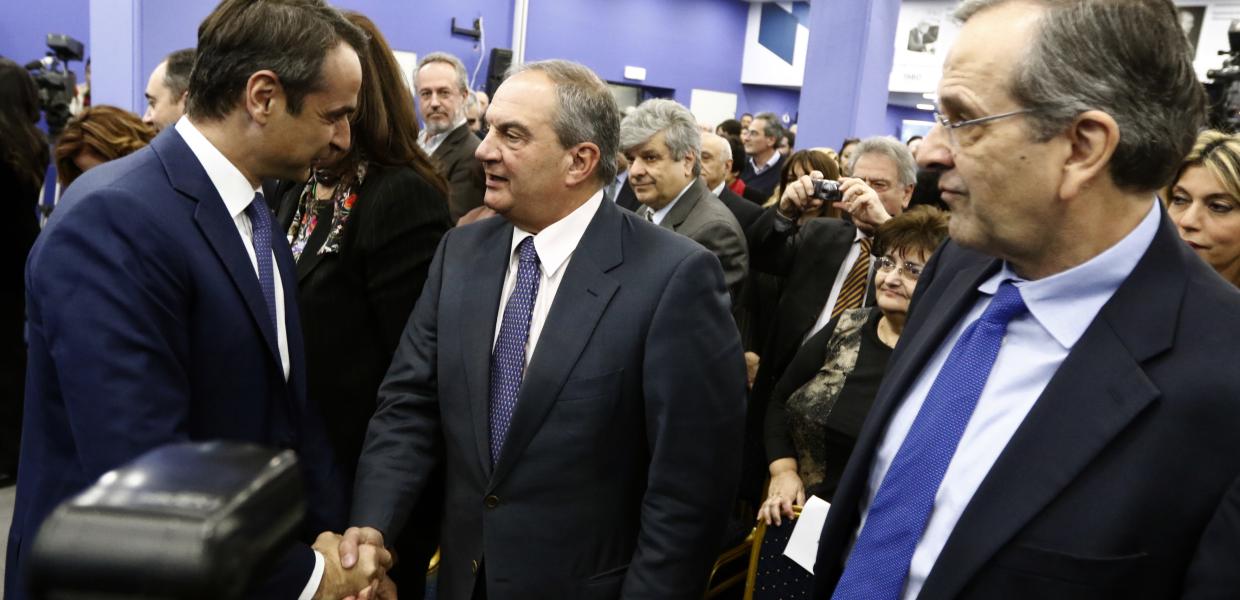 Κυριάκος Μητσοτάκης, Κώστας Καραμανλής και Αντώνης Σαμαράς