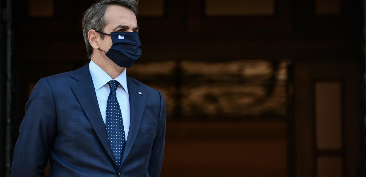 Ο Κυριάκος Μητσοτάκης στο Μαξίμου