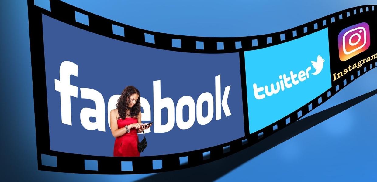 Facebook, Twitter, Instagram